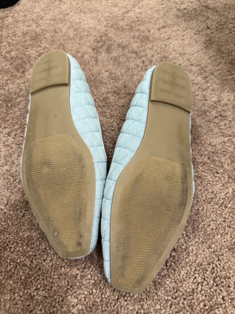 Shoe Dazzle Quilted Pale Blue Slip-On Loafers - Picture 6 of 7